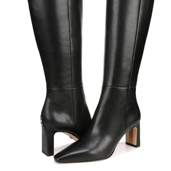 Sam Edelman Sylvia Size 7.5 Black Leather Boots - Picture 2 of 3